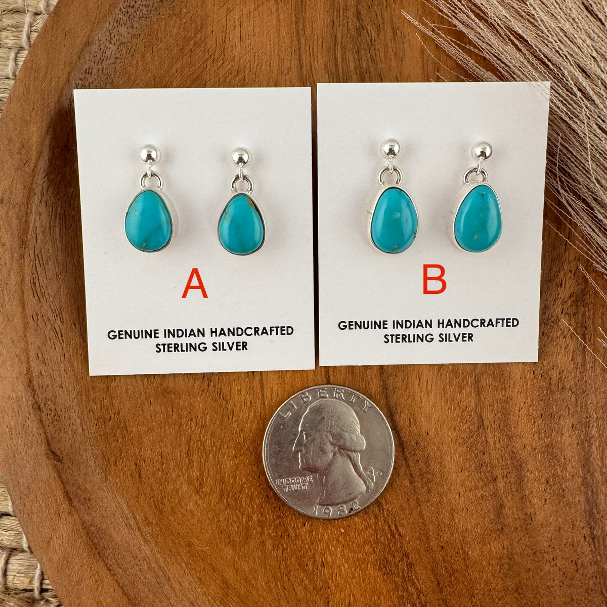 Kingman Turquoise Teardrop Earrings