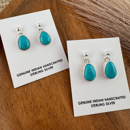 Kingman Turquoise Teardrop Earrings