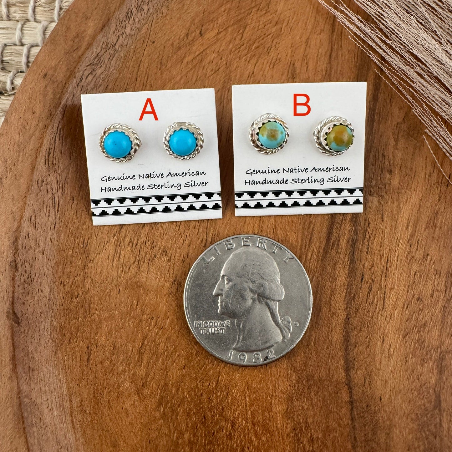 Small Turquoise Round Studs