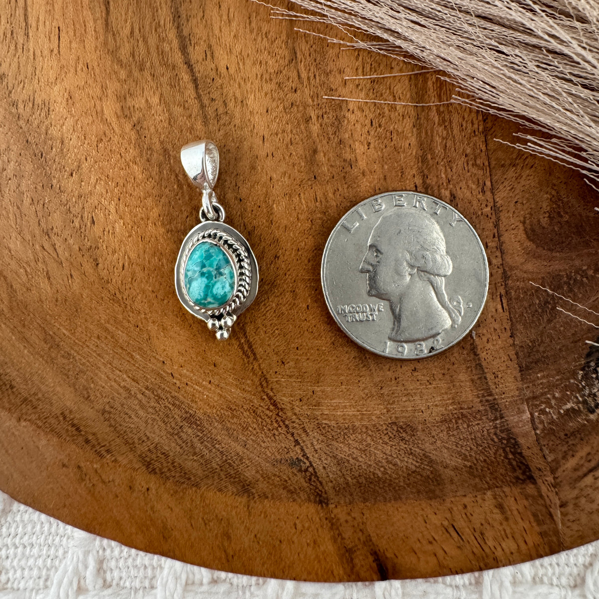 White Water Turquoise Small Pendant