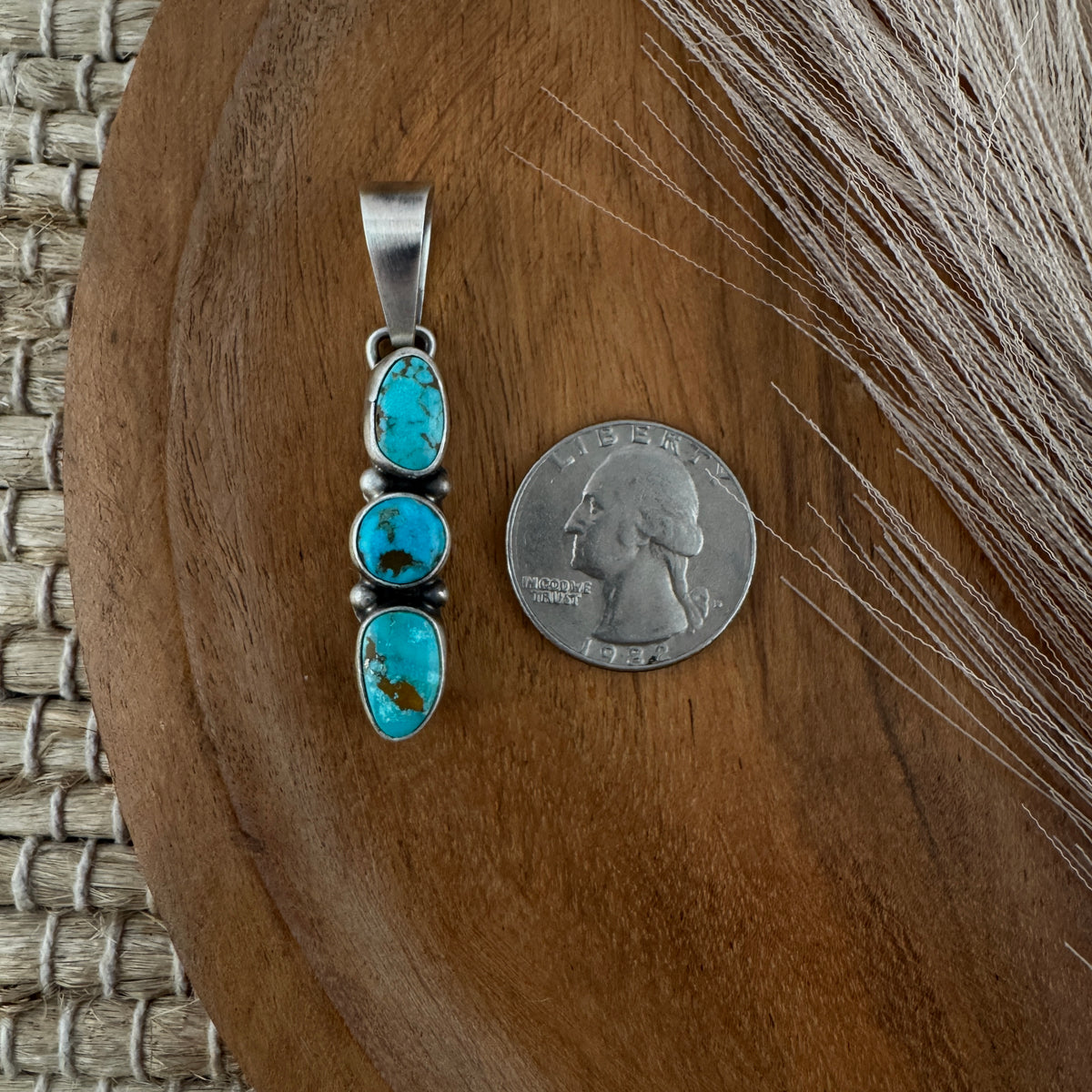 Kingman Turquoise 3 Drop Pendant