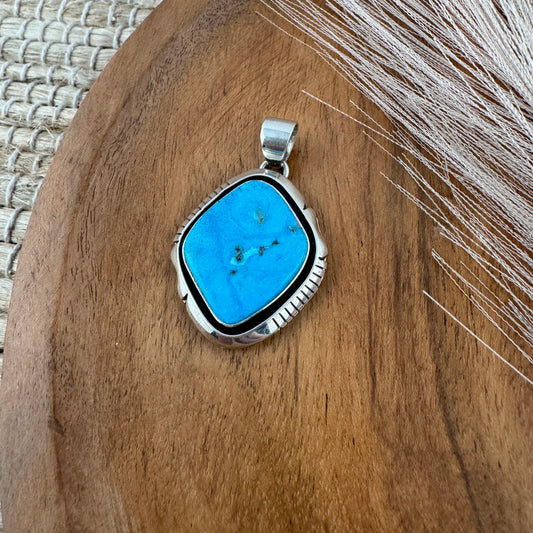 Kingman Turquoise Diamond Pendant