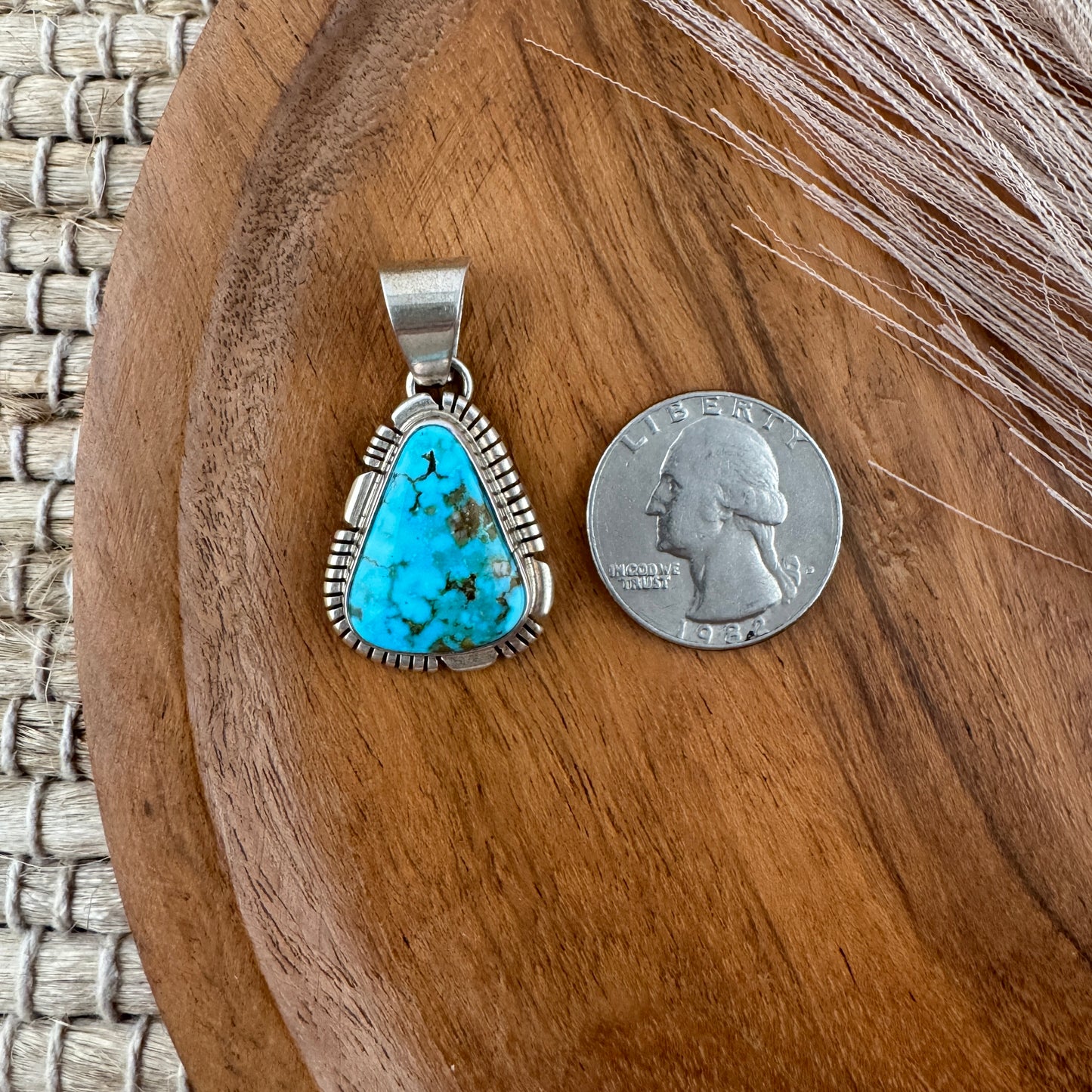 Kingman Turquoise Triangle Pendant