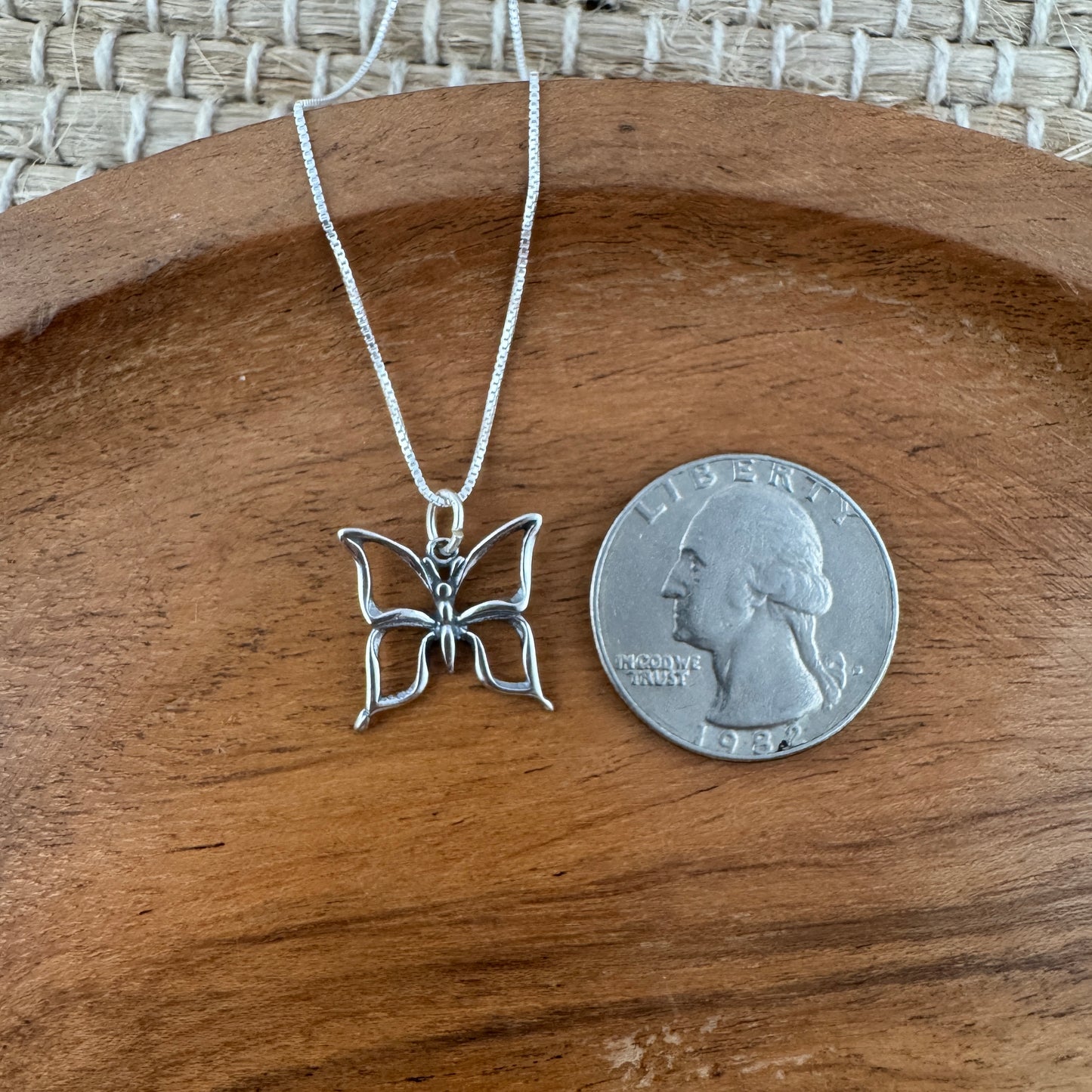 Butterfly Charm Necklace - Outline