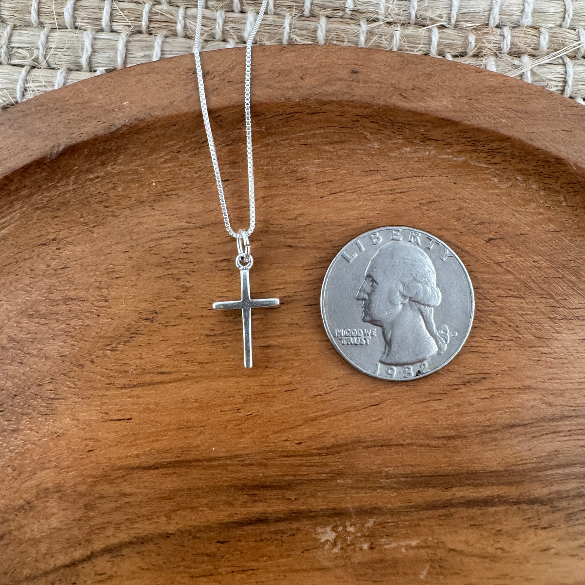 Small Cross Charm Necklace