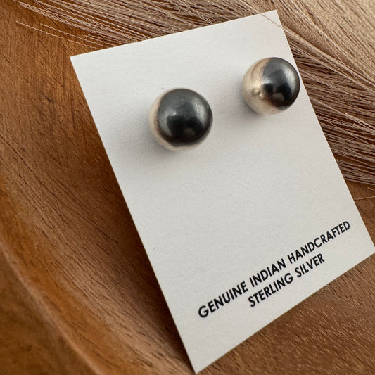 Sterling Pearl Ball Earrings