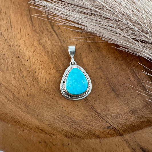 Kingman Turquoise Wide Teardrop Pendant