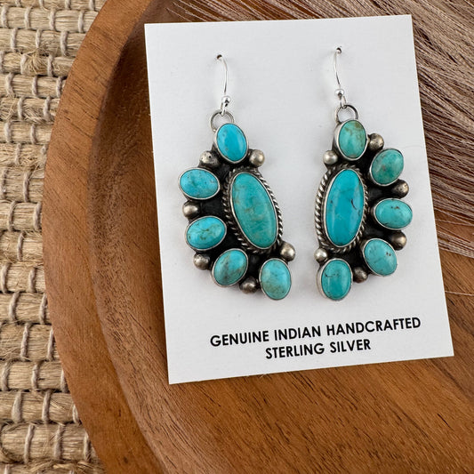 Kingman Turquoise Cluster Earrings