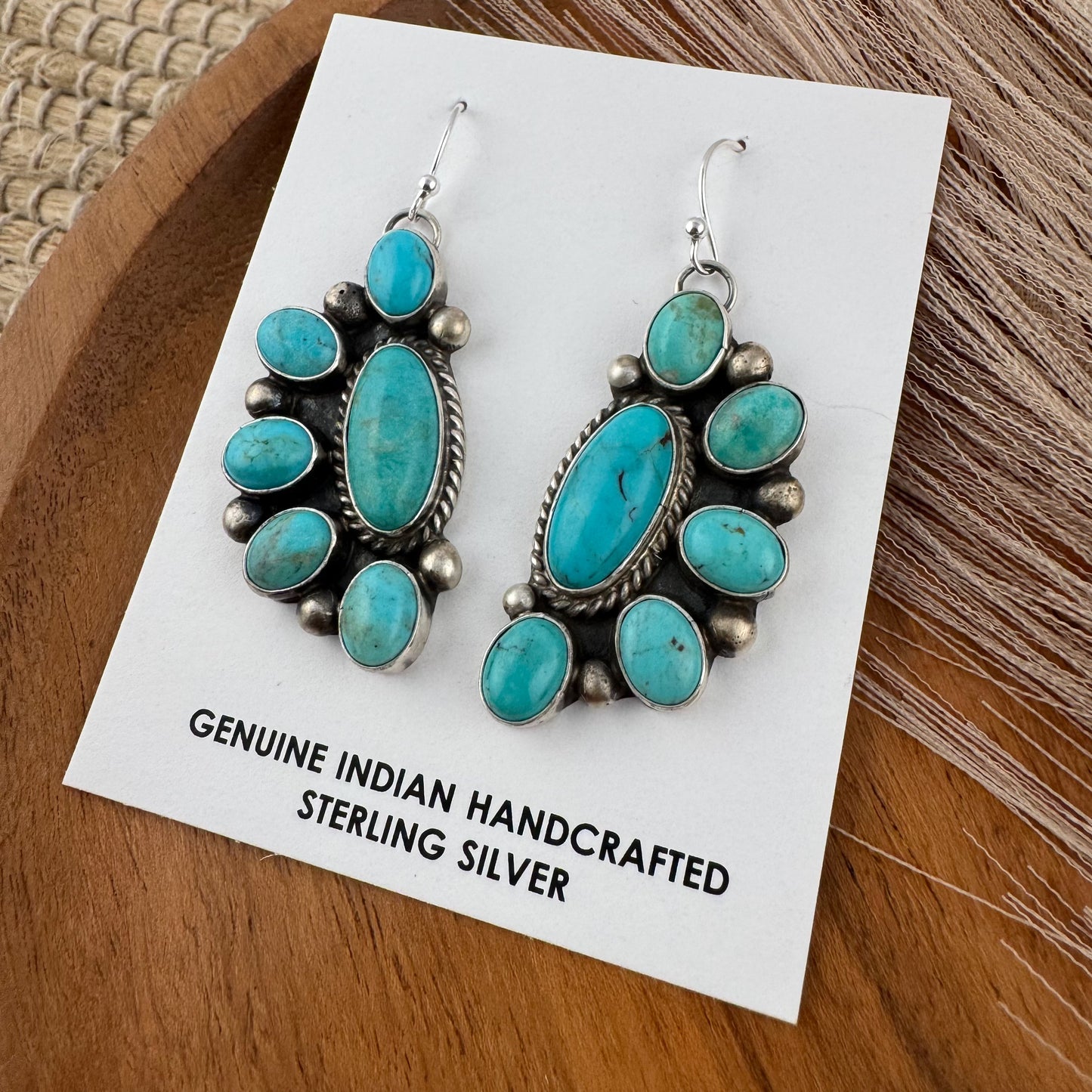 Kingman Turquoise Cluster Earrings