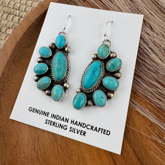 Kingman Turquoise Cluster Earrings