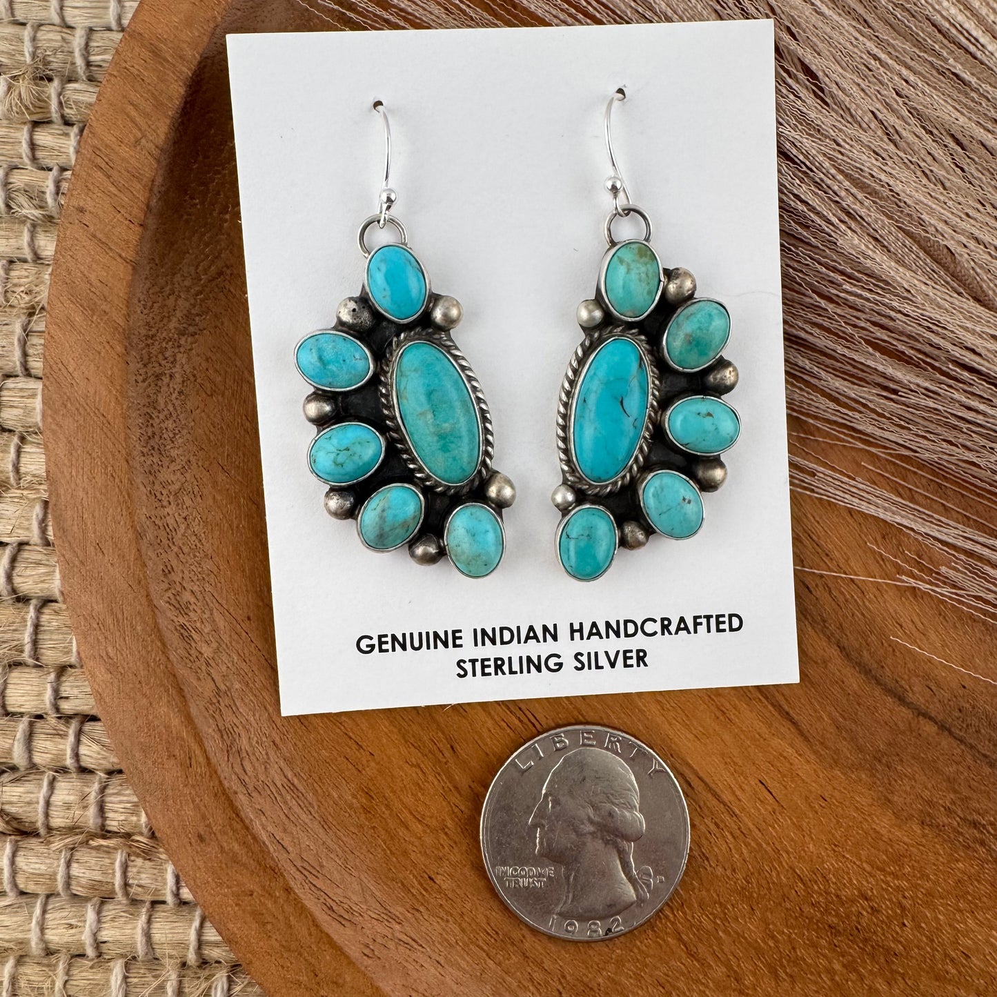 Kingman Turquoise Cluster Earrings