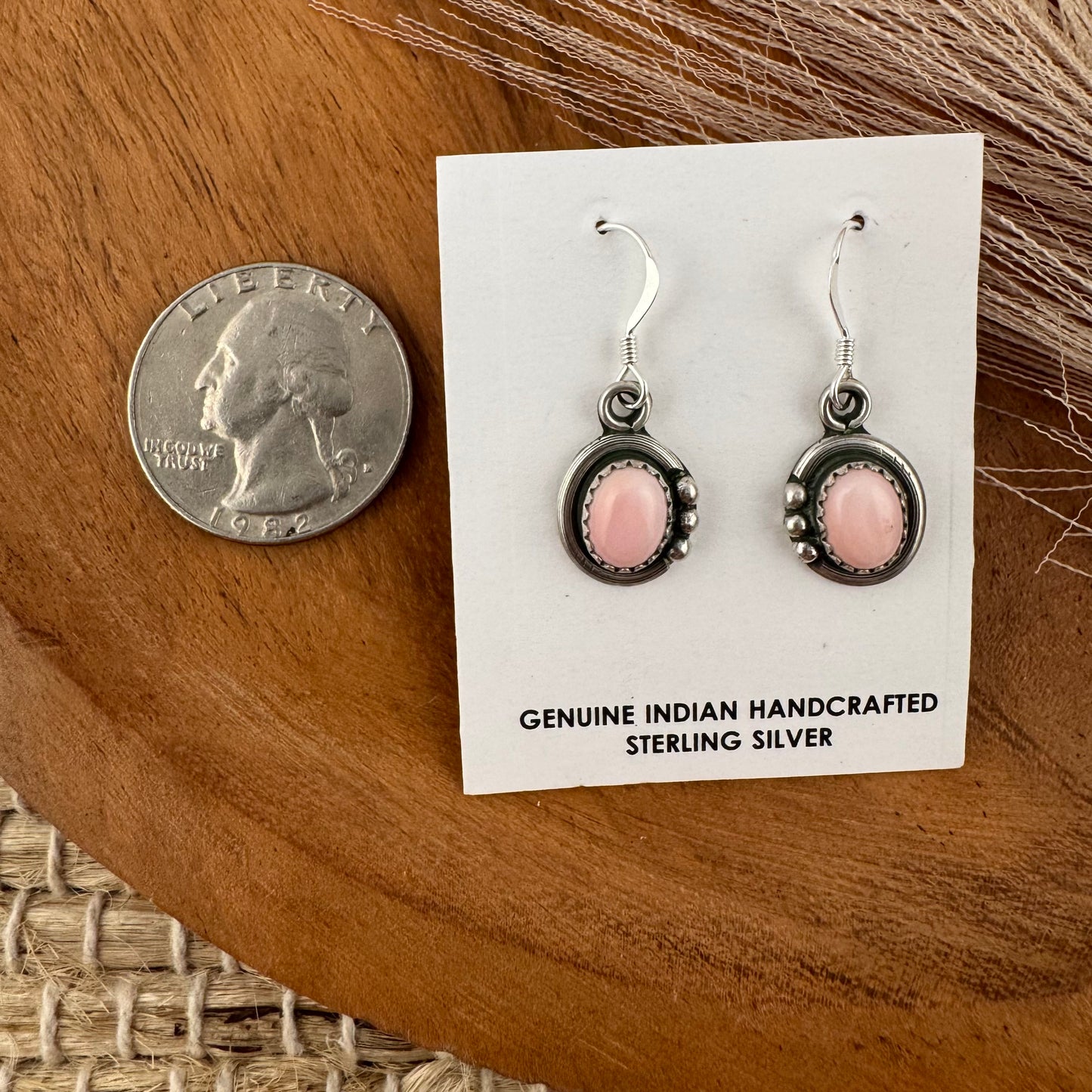 Pink Conch Shell Dangle Earrings