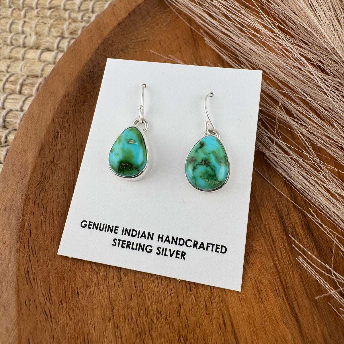Sonoran Turquoise Teardrop Earrings - Green/Blue