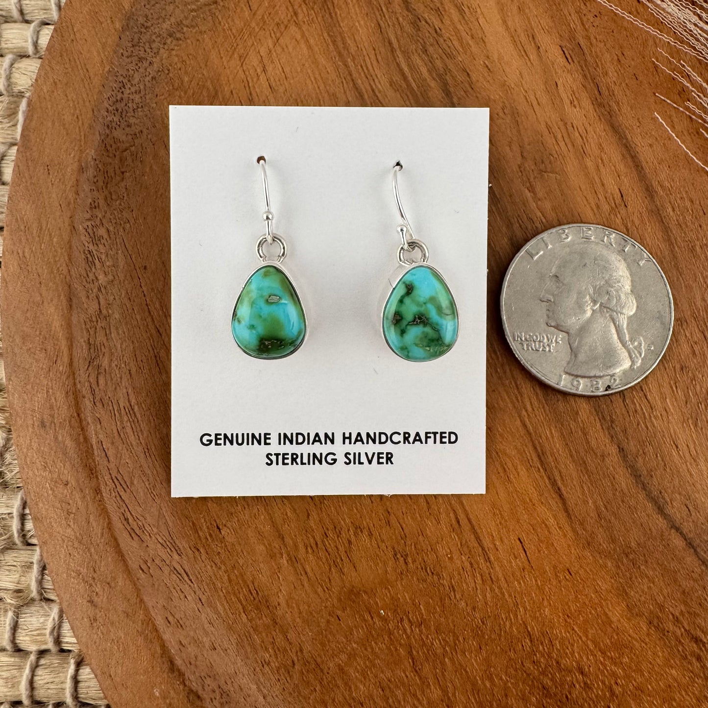 Sonoran Turquoise Teardrop Earrings - Green/Blue