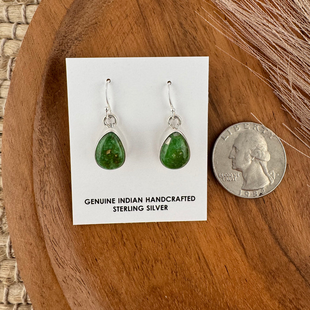 Sonoran Turquoise Teardrop Earrings - Green