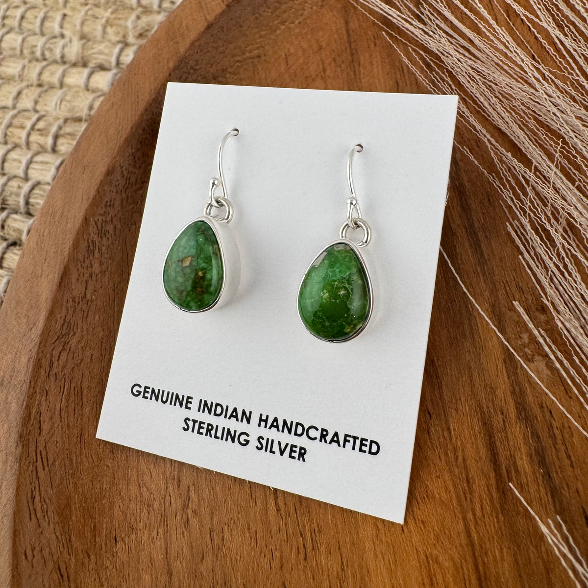 Sonoran Turquoise Teardrop Earrings - Green