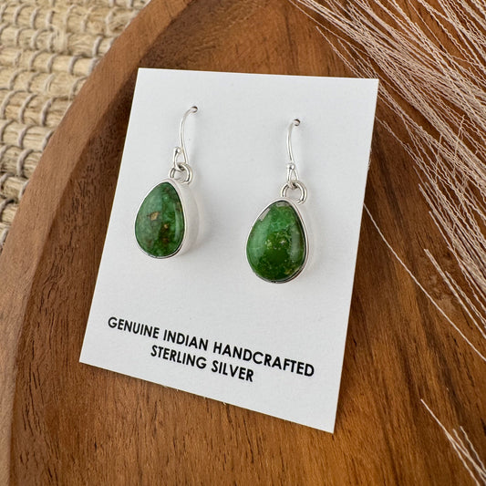 Sonoran Turquoise Teardrop Earrings - Green