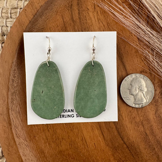 Green Kingman Turquoise Slab Earrings