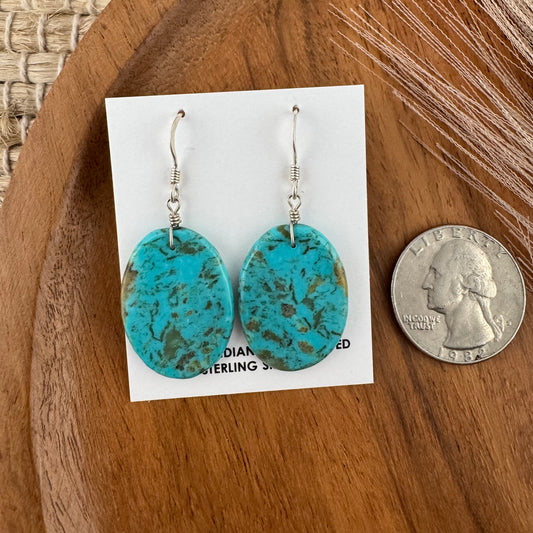Kingman Turquoise Oval Slab Earrings