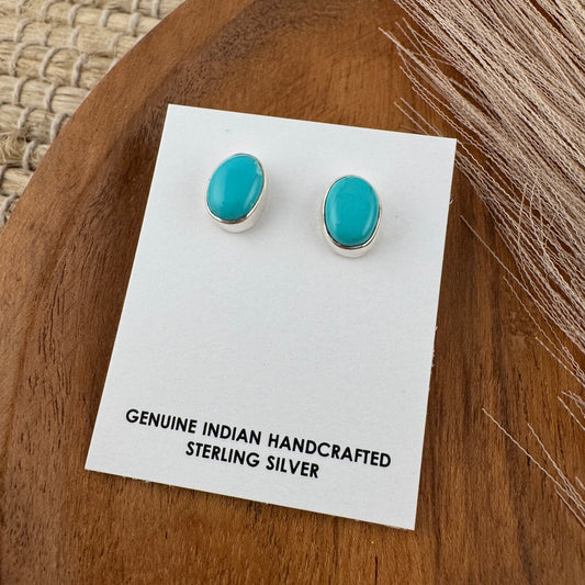 Kingman Turquoise Oval Studs