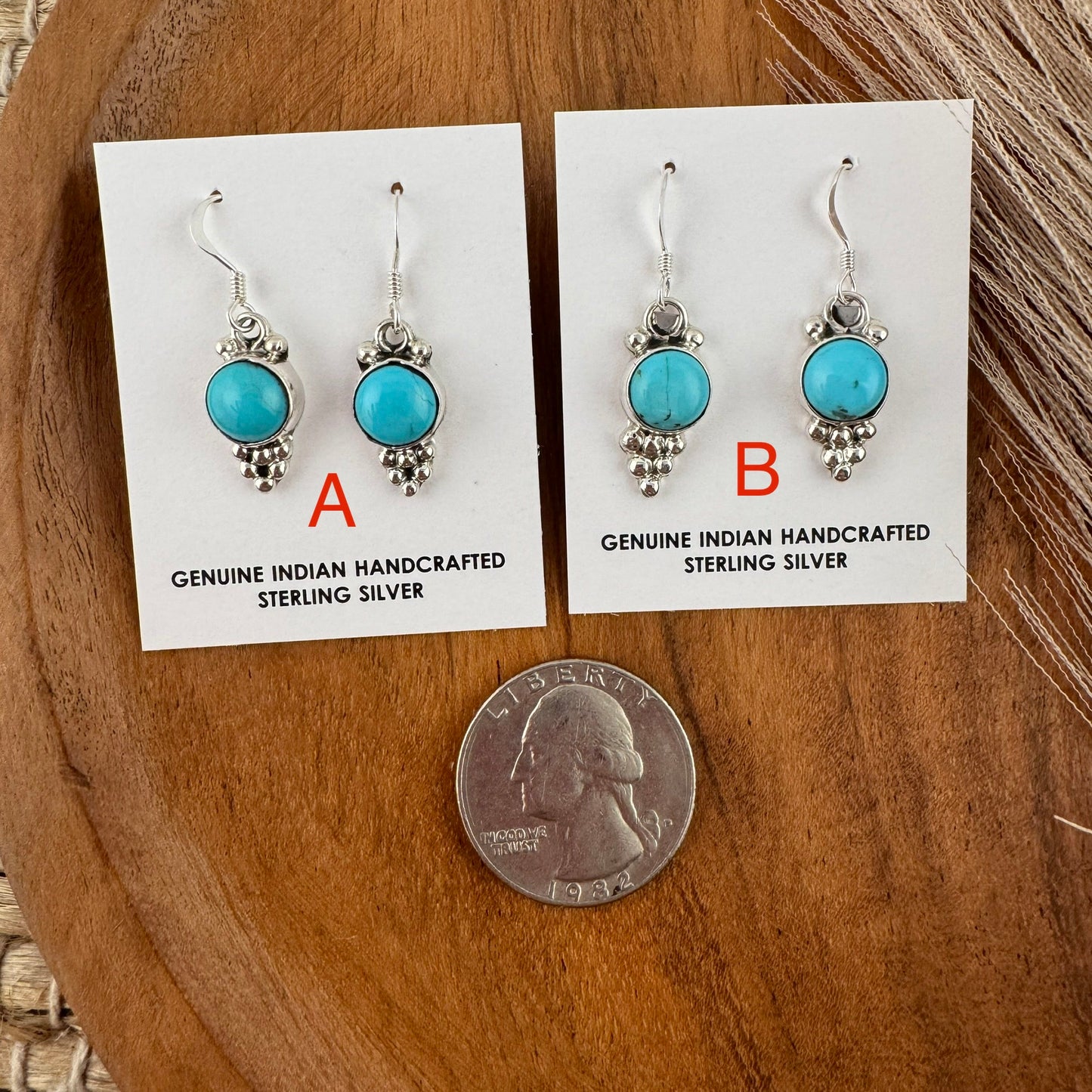 Kingman Turquoise w/ Silver Detail Earrings
