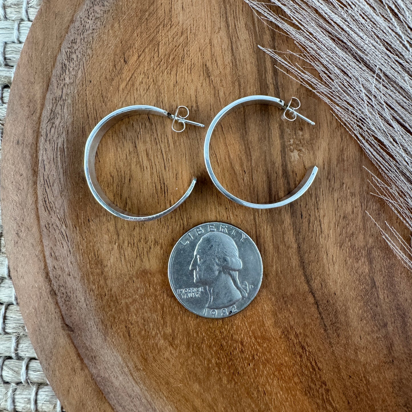 Kingman Turquoise Inlay Hoop Earrings