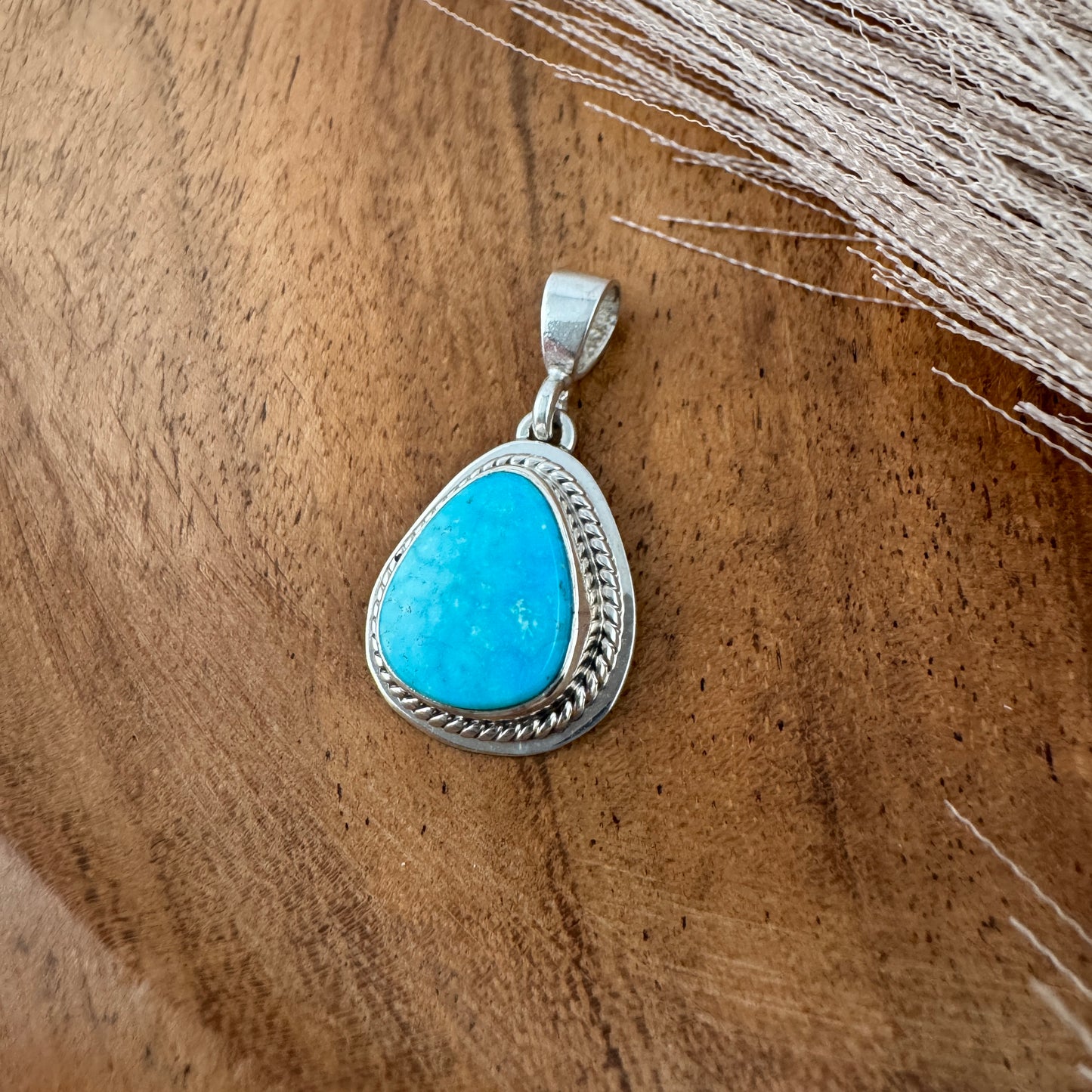 Kingman Turquoise Wide Teardrop Pendant