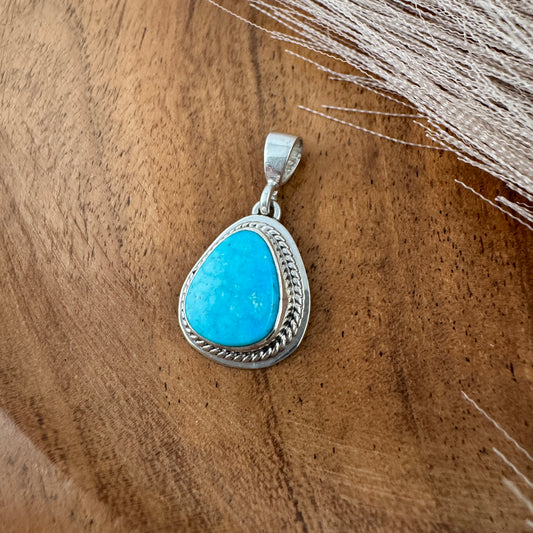 Kingman Turquoise Wide Teardrop Pendant