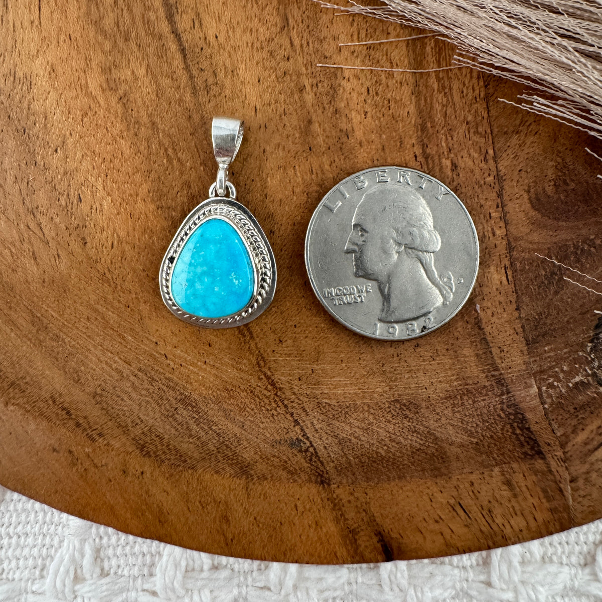 Kingman Turquoise Wide Teardrop Pendant