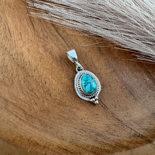 White Water Turquoise Small Pendant