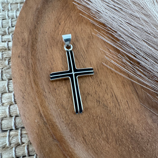Sterling Silver Oxidized Cross