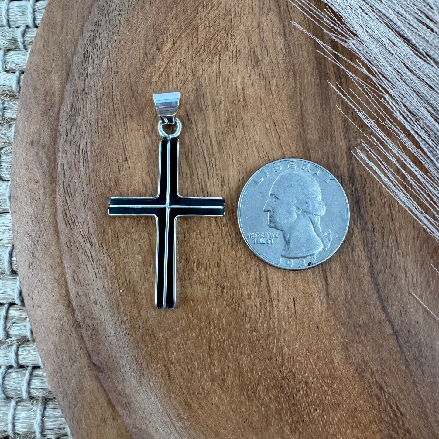 Sterling Silver Oxidized Cross