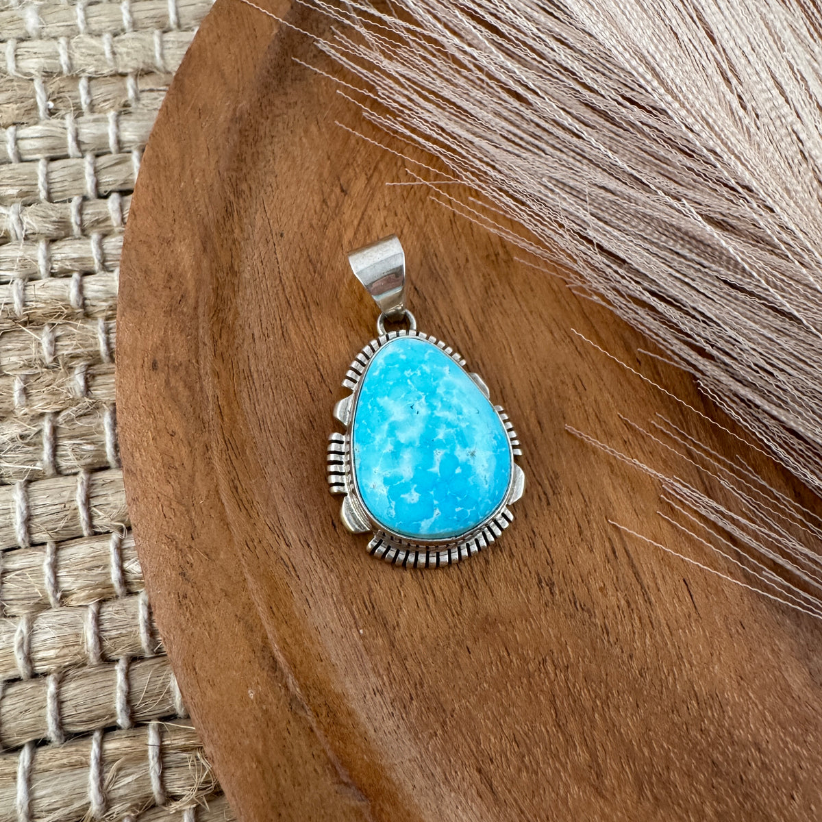 Large Teardrop Kingman Turquoise Pendant
