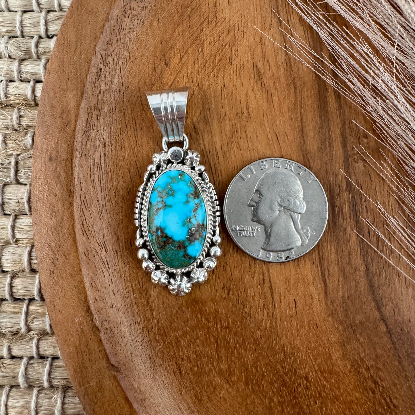 Kingman Turquoise Oval Pendant