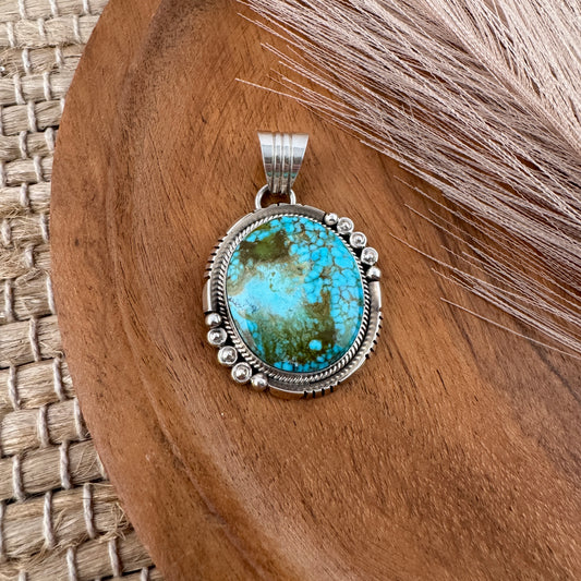 Kingman Turquoise Circle Pendant