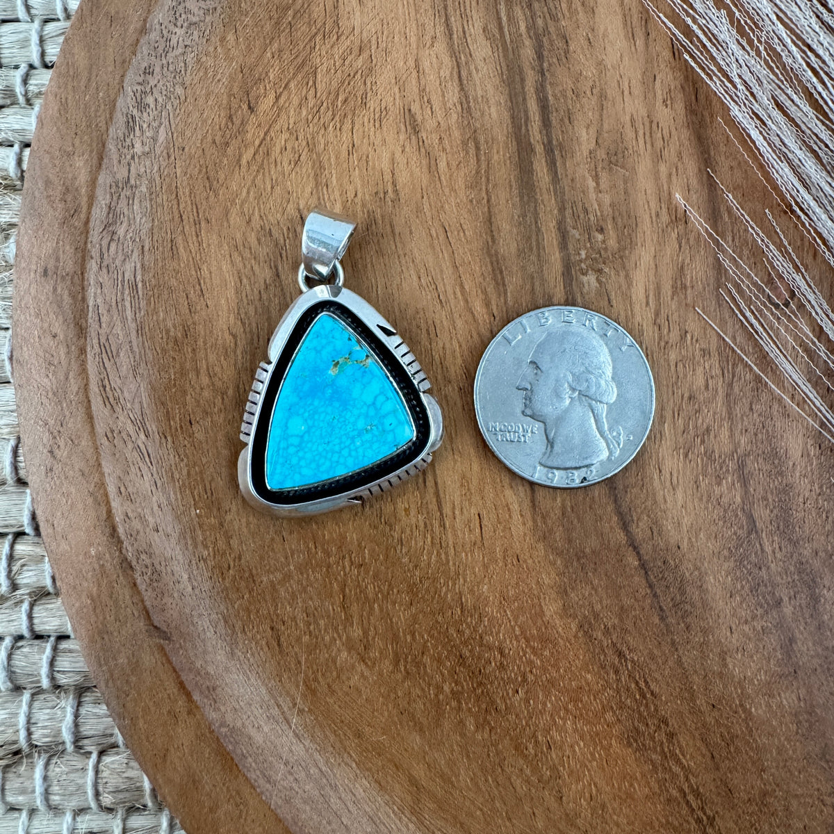 Kingman Turquoise Triangle Pendant