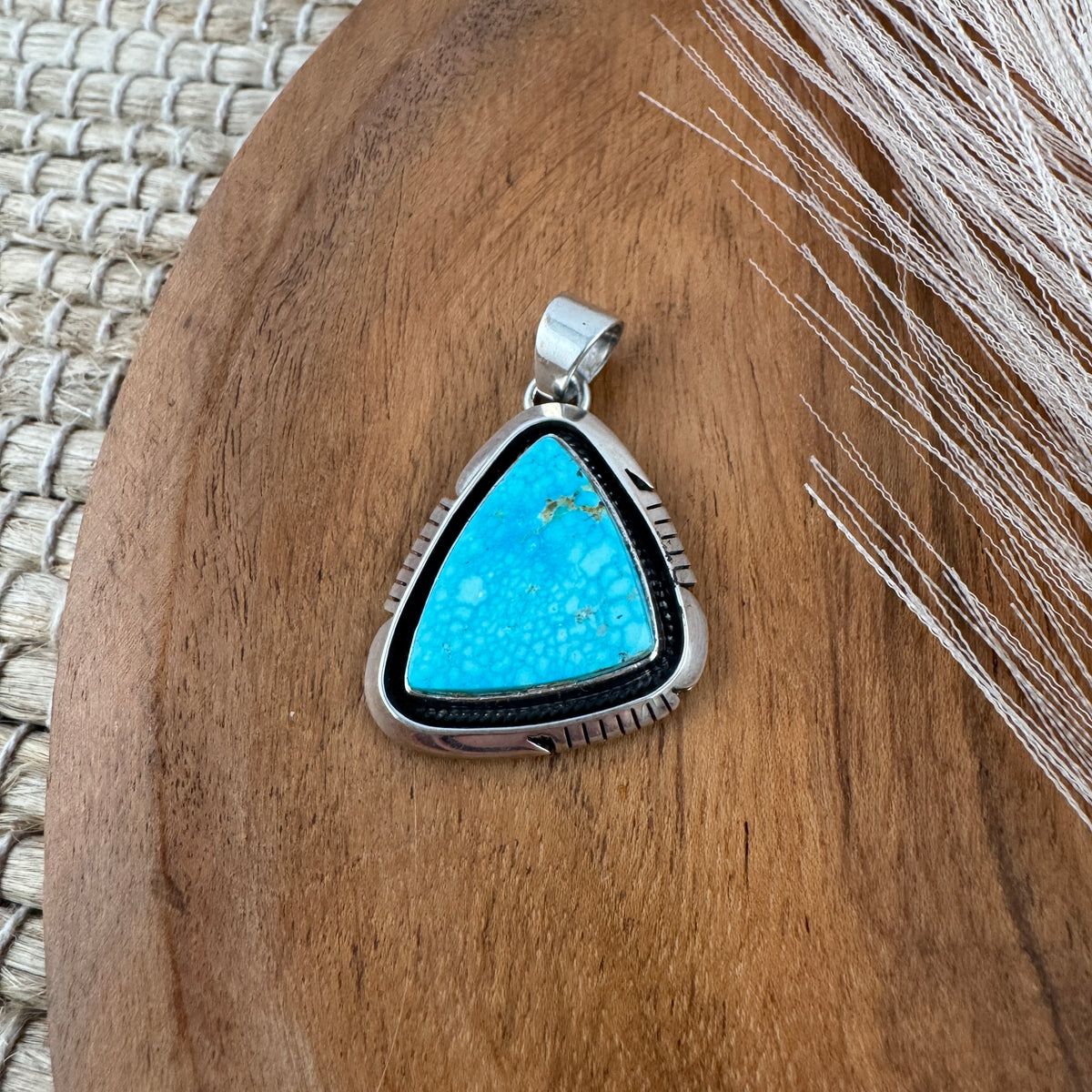 Kingman Turquoise Triangle Pendant
