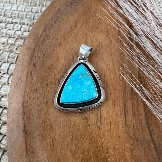 Kingman Turquoise Triangle Pendant