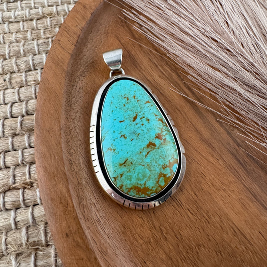Large Oval Tyrone Turquoise Pendant