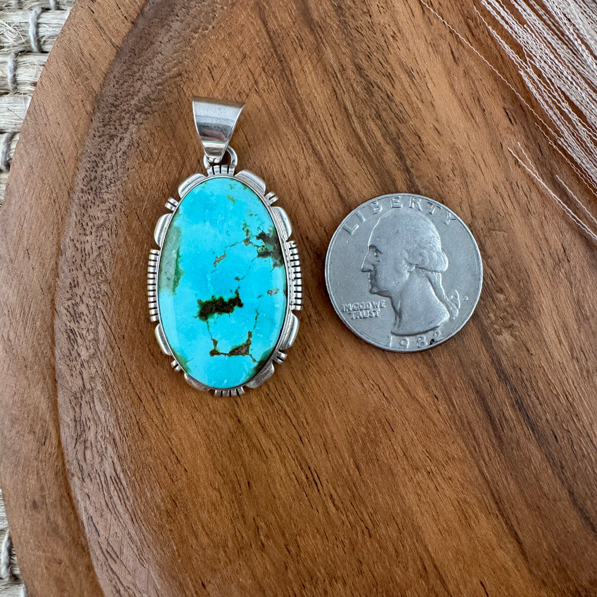Kingman Turquoise Oval Pendant