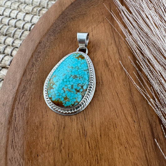 Large Teardrop #8 Turquoise Pendant