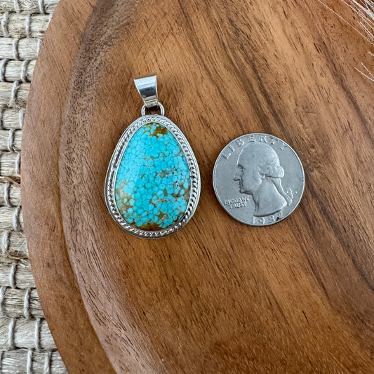 Large Teardrop #8 Turquoise Pendant