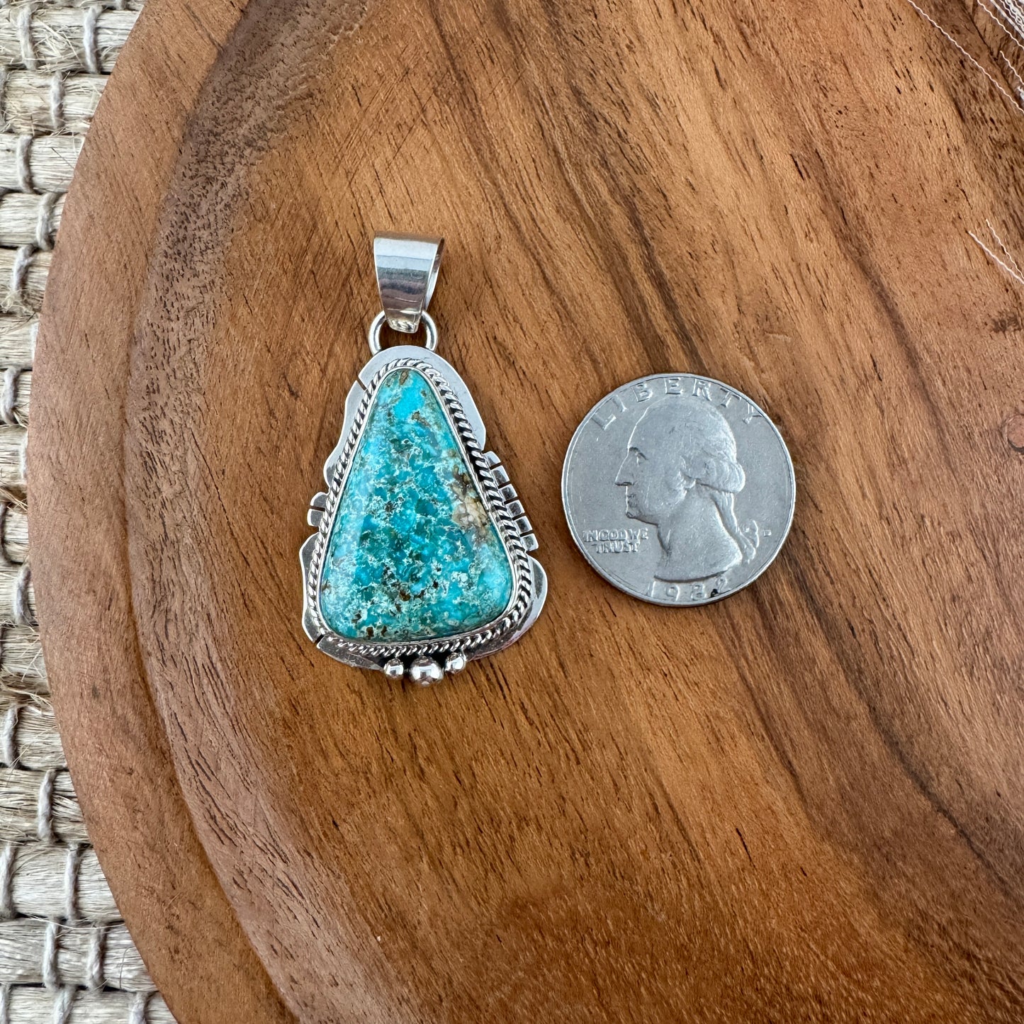 White Water Turquoise Triangle Pendant