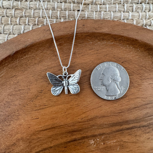 Butterfly Charm Necklace - Solid