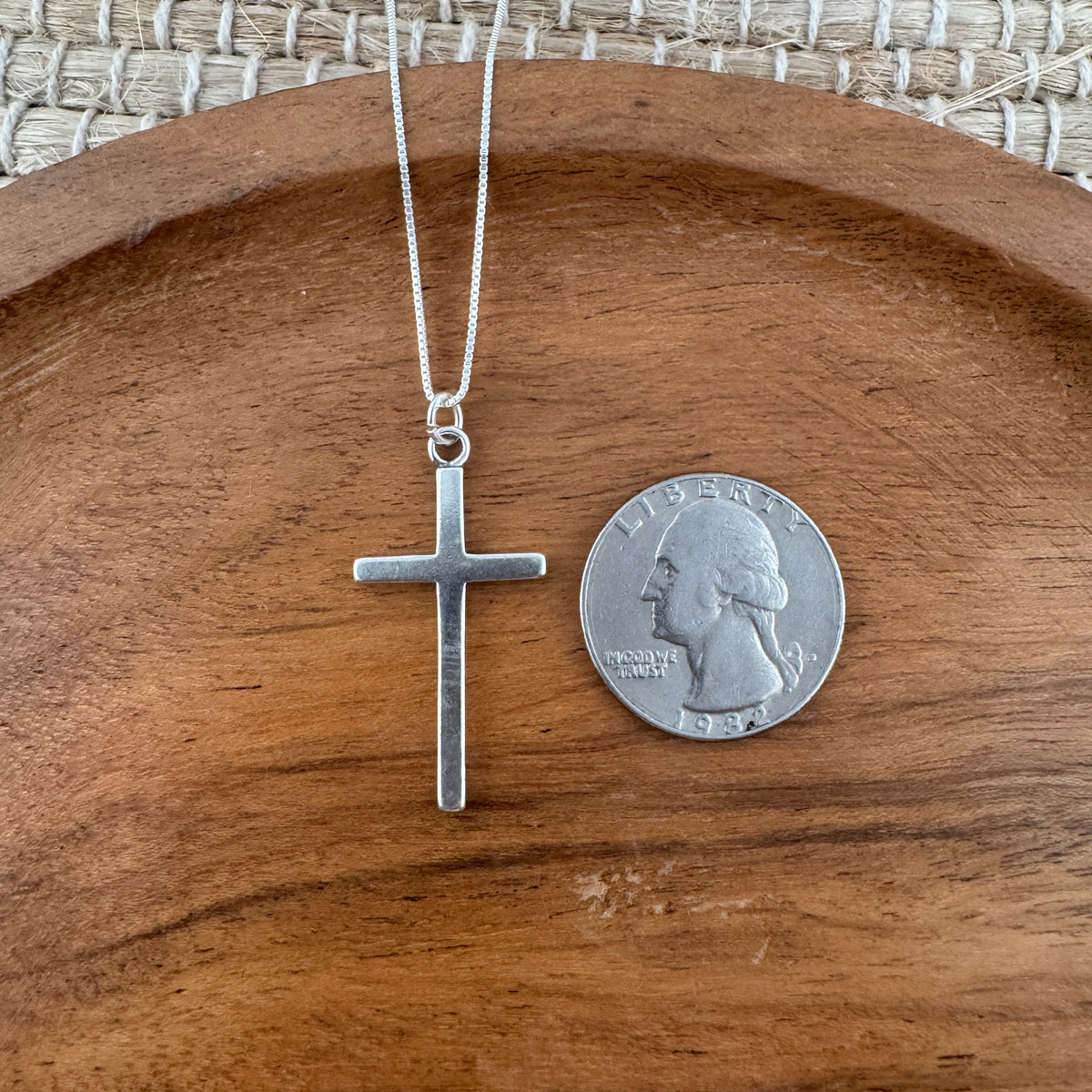 Large Cross Charm Necklace