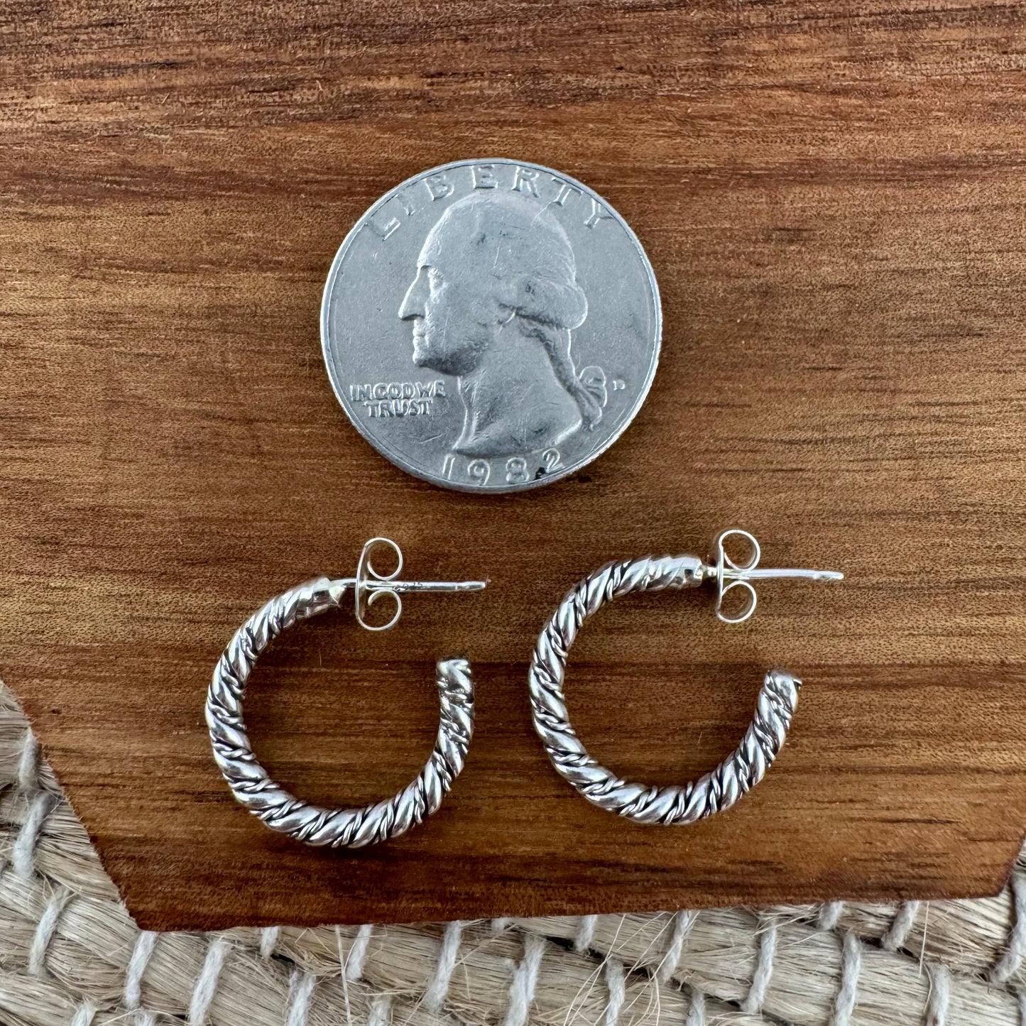 Sterling Silver Twisted Rope Hoop Earrings