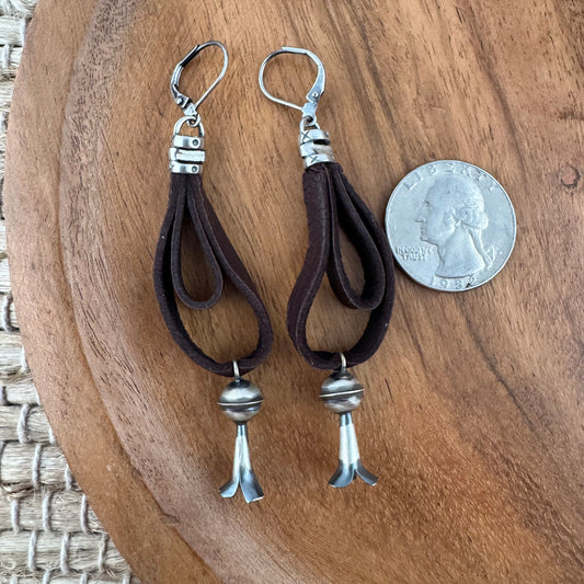 Sterling Silver & Leather Earrings