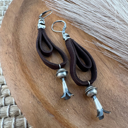 Sterling Silver & Leather Earrings
