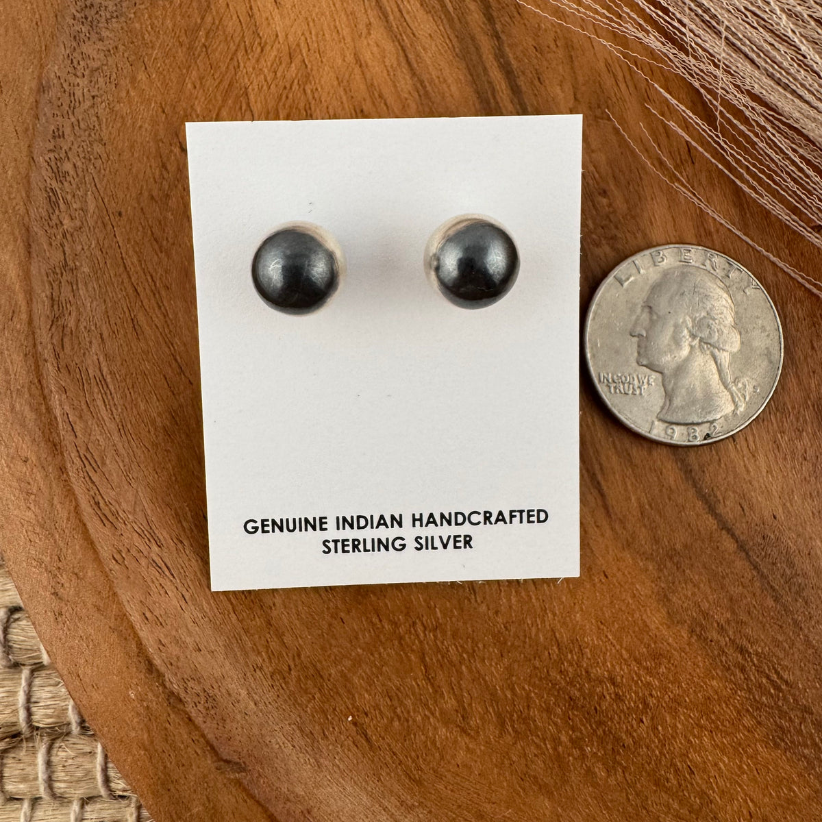 Sterling Pearl Ball Earrings