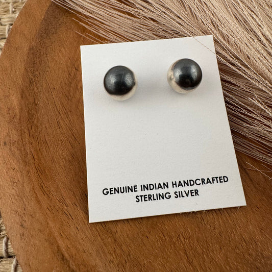 Sterling Pearl Ball Earrings